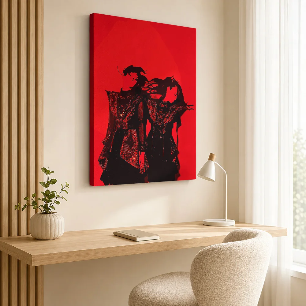Su Metal Stage Silhouette Framed Canvas Poster Customized Photo Vibrant Graphic Illustration Wall Art For Entertainment Room