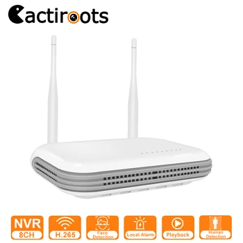 Cactisurveillance 8CH 5MP Mini Wifi NVR H.265 Wireless Network Video Recorder for 5MP/4K Surveillance Camera 2.5" SSD TF Card Solt XMEye