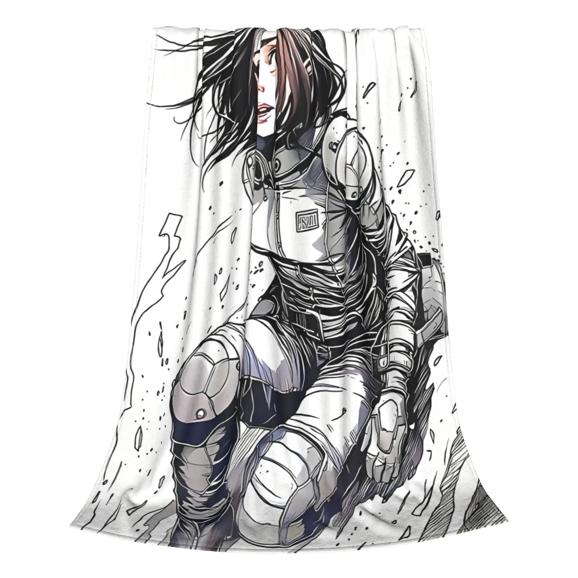 1PC Embrace The Future Battle Angel Alita Home Room Decorations Winter Blankets For Adults Bedding Home Interior Sofa Knee