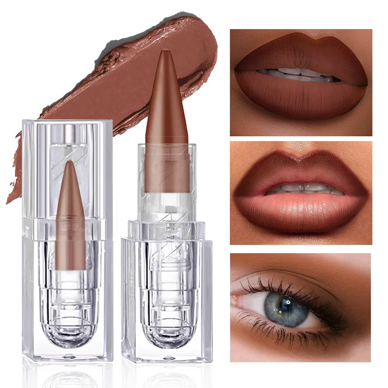 Rossetto opaco con penna per labbra e rossetto nudo a 5 colori, tonalità bacche antiaderenti impermeabili e di lunga durata per tutti i tipi di pelle