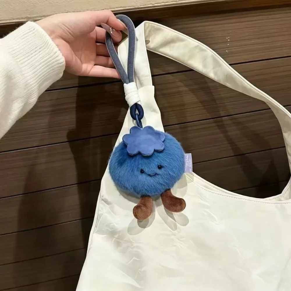 Simulation Blueberry Blueberry Pendant PP Cotton Soft Blueberry Keychain Cute Lovely Blueberry Bag Charm Friend Gifts