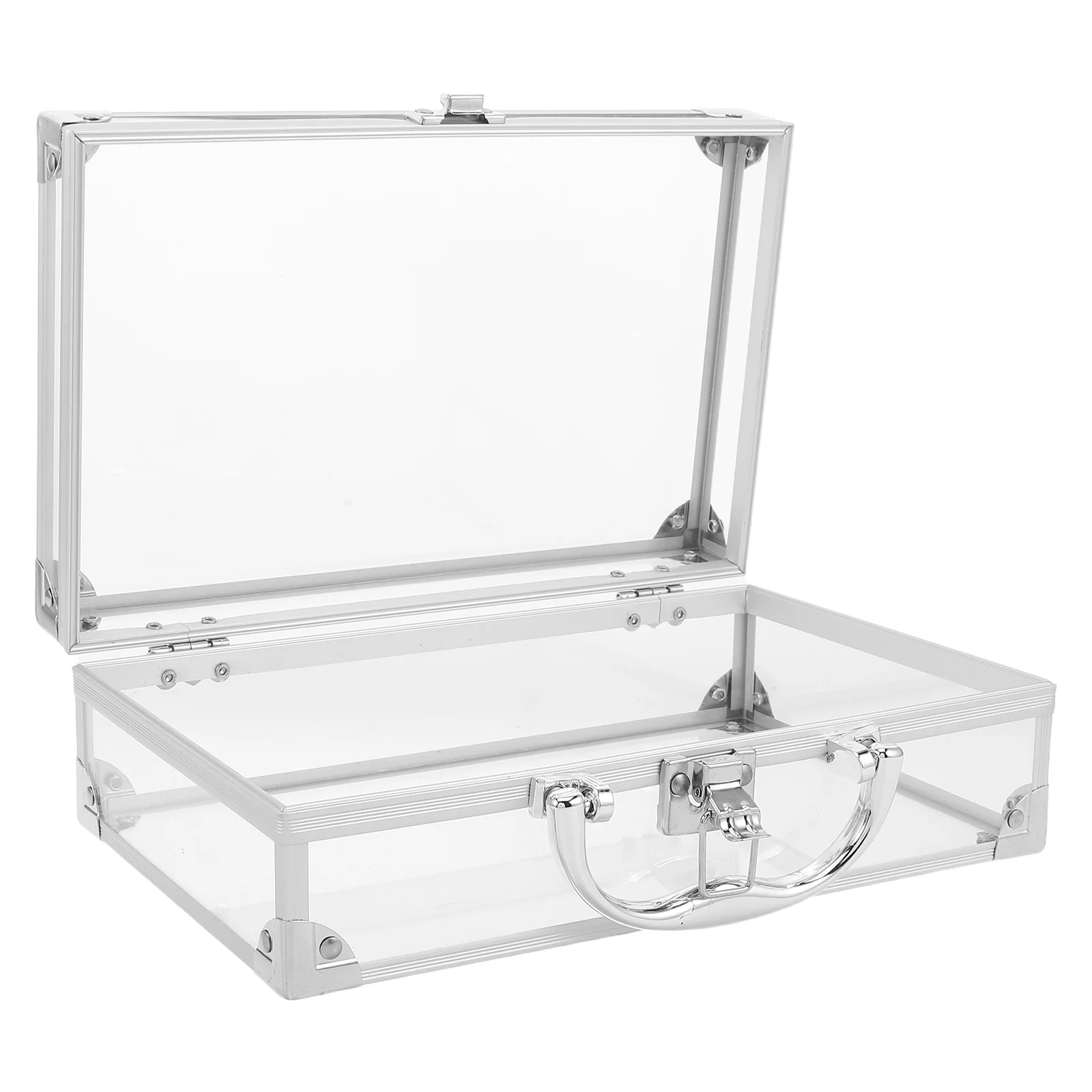 

Clear Transparent Book Case Large Capacity Waterproof Organizer with Handle Portable Book Carrying Storage Box for Home School