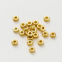 50Pcs 14K/18K Gold Color Plated Brass Stripe Spacer Beads for DIY Jewelry Making Handmade Beaded Findings Supplies