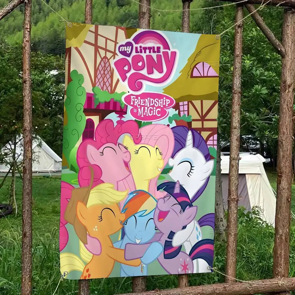 Animation L-Little P-Pony  Cartoon Flag Wall Hanging Banner Decoration Household Home Decor
