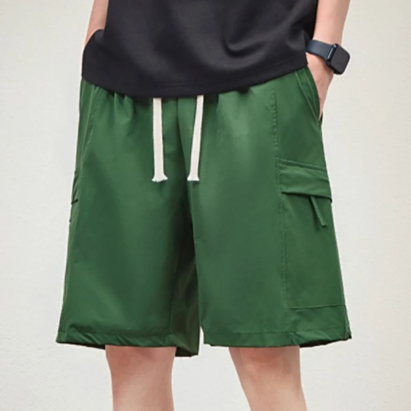 Men's Summer Thin Ice Silk Shorts Business Workwear Sporty Loose Fit Micro Stretch Nylon Quick Dry Breathable Comfortable Shorts
