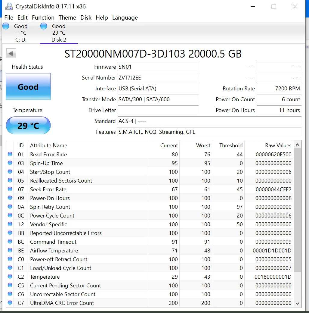 NEW 20TB/18TB/16TB/14TB HDD Exos X20 ST20000NM007D 7200 RPM SATA 6Gb/s 256MB Cache 3.5-Inch Enterprise Server PC