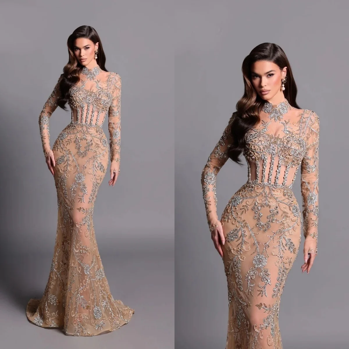 Vintage Abendkleider Ballkleider mit Applikationen Trägerloses Luxus-Partykleid Vestido De Novia für formelle Anlässe nach Maß