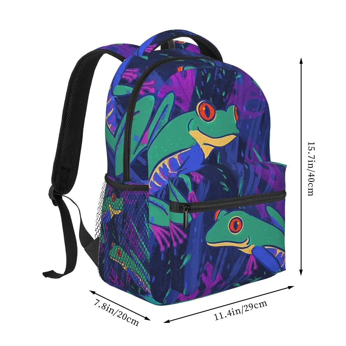 Cartoon Jungle Frogs Backpack Student Boys Girls BookBag Kids School Bag Computer Shoulder Bags for Men Women
