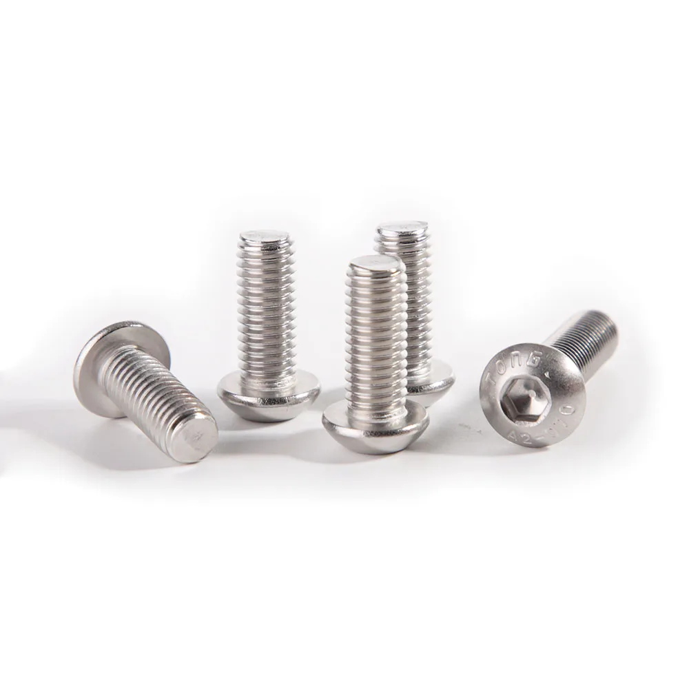 5-100pcs M3 M4 M5 M6 M8 M10 M12 Allen Round Head 316 A4 Stainless Steel ISO7380 Hexagon Hex Socket Button Head Screw Bolt