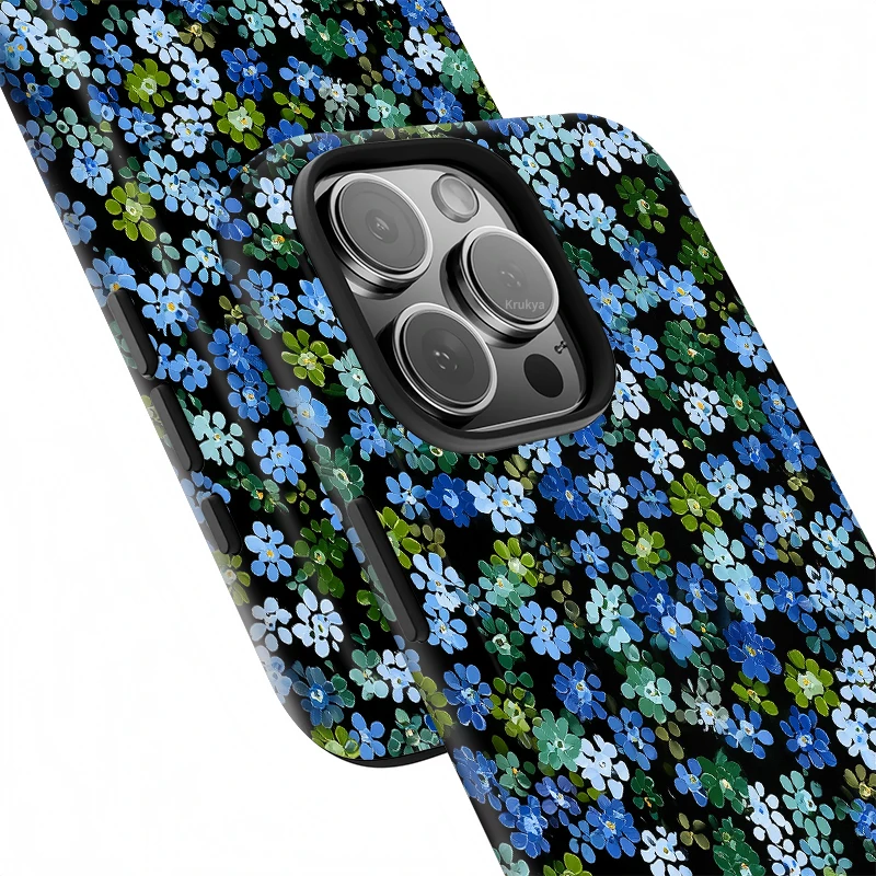 Krukya Little Flowers جراب هاتف آيفون 16 15 14 13 12 11 Pro Max SE X XE XS Max 17 Air Soft غطاء أكريليك مقاوم للصدمات