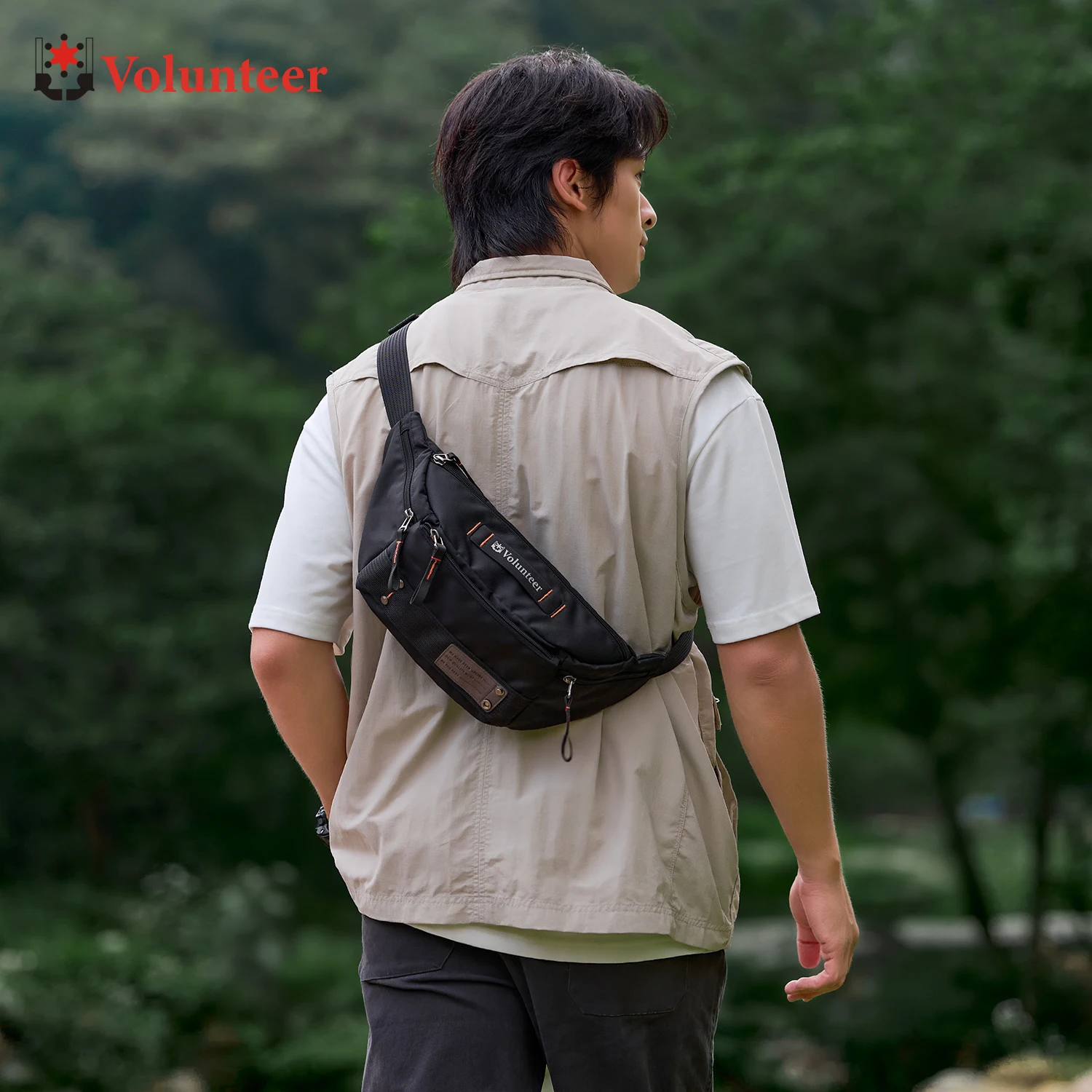 VOLUNTEER Wasit Bag for Men New Phone Oxford Cloth Waterproof Adjustable Versatile Lightweight Casual Crossbody Bag 1835-09
