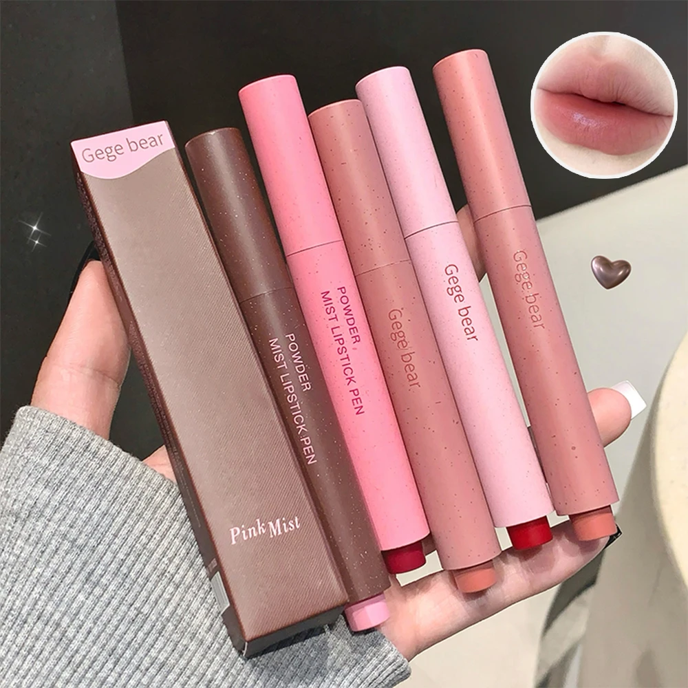 

Gege Bear Pink Matte Lipstick Pen Матовый матовый стойкий отбеливающий блеск для губ