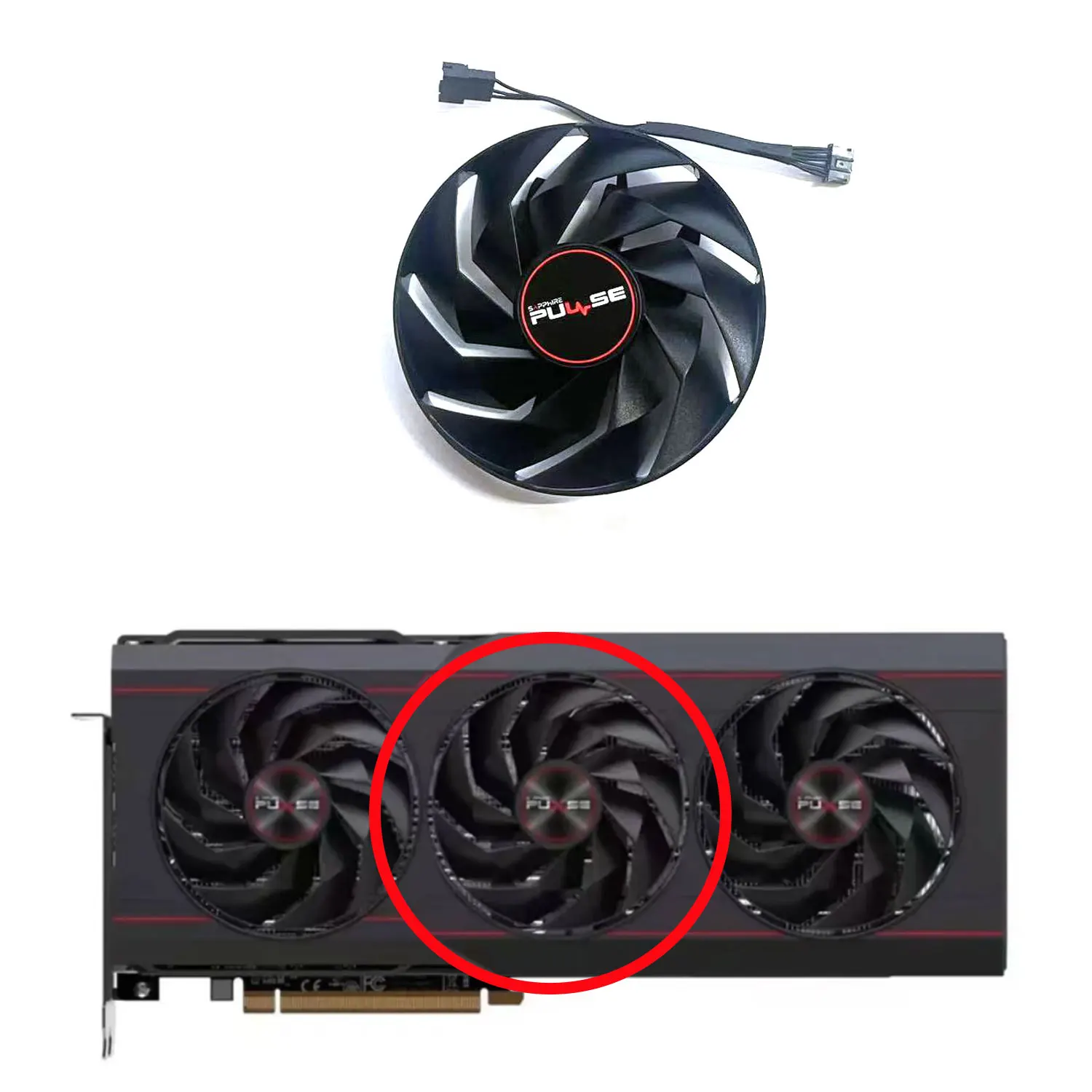 Вентилятор видеокарты FD9015H12D 88 мм для сменного вентилятора видеокарты AMD Radeon RX 7900XTX 7900XT с сапфировым импульсом