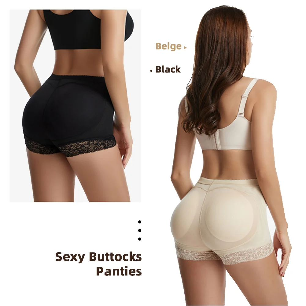 

WEICHENS Butt Lifter Shapewear Women Lace Padded Control Panties Fake Ass Buttocks Enhancer Knicker Body Shaper Plus Size Briefs