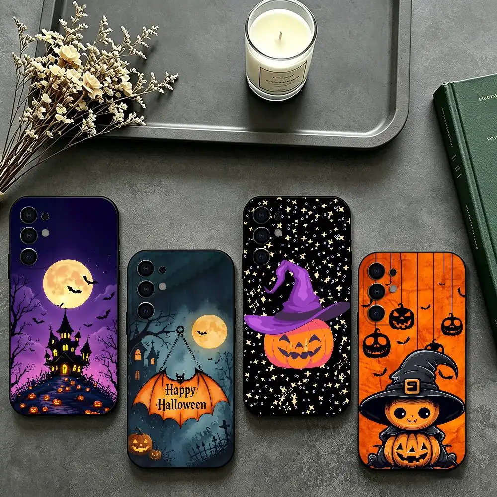 H-Halloween wallpaper Phone Case For Samsung S26,25,24,23,22,21,20,30,Ultra,Plus,Fe,Lite Black Shell