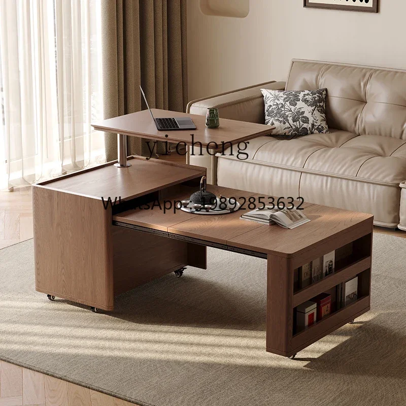 GX removable coffee table folding and retractable living room home sofa can be lifted and lowered solid wood edge table