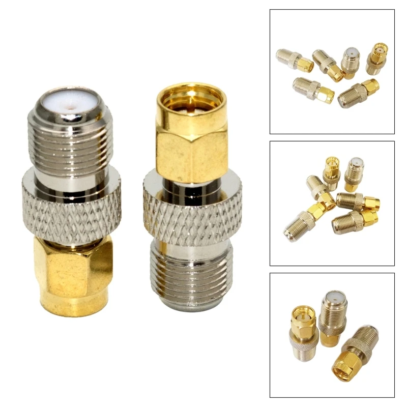 10PCS Quality SMA Male to F Female RF Coaxial Adapter F Type to SMA Converters RF Coax Straight Connector Gold plated