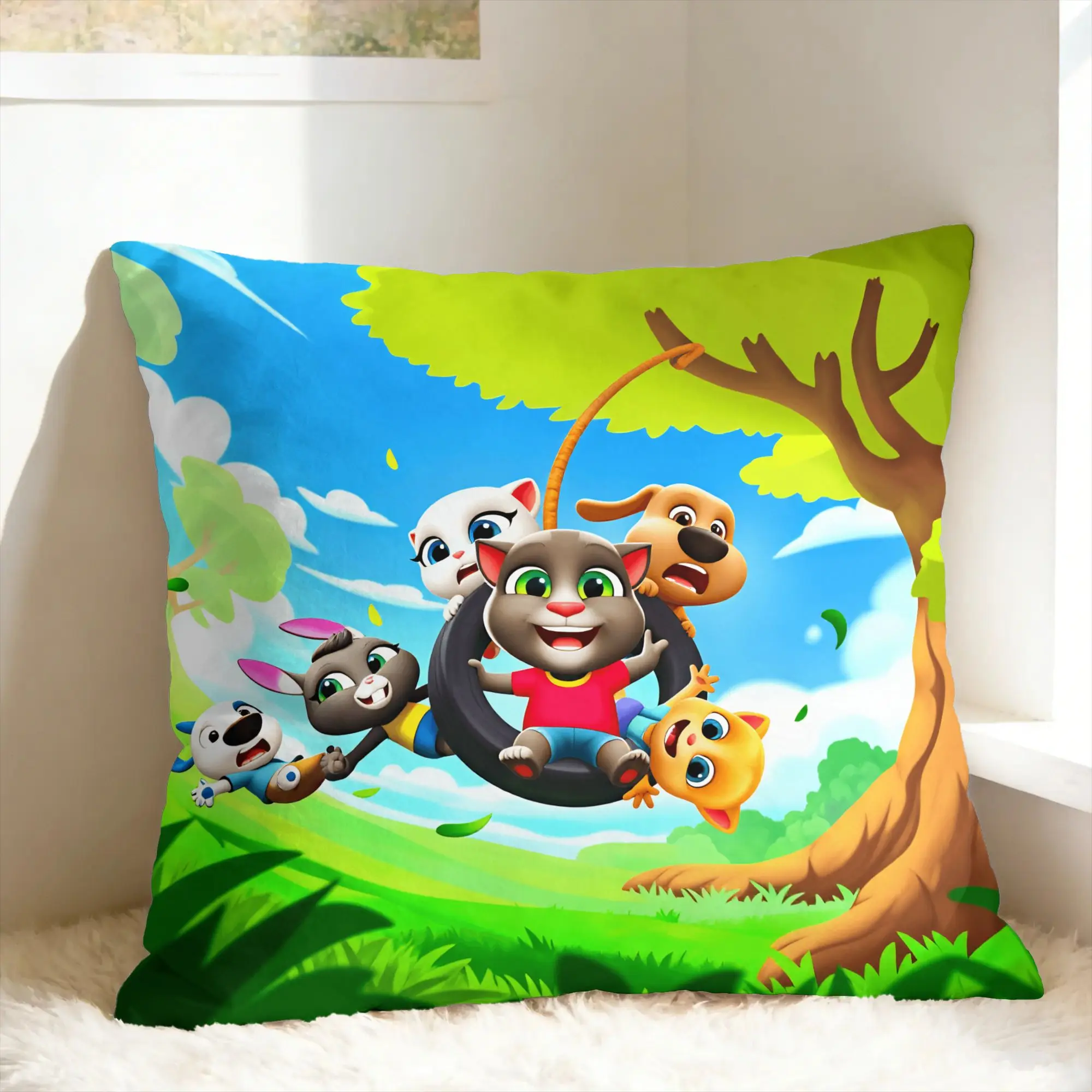 Decorative T-Talking T-Tom And F-Friends Pillowcases  Fashion Pillow Case For Living Room Chair Soft Pillow Cover