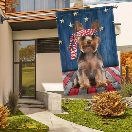 Yorkshire Terrier Dog Patriot Flag Garden Flag - House Flag AAL HHM WZZ yyi