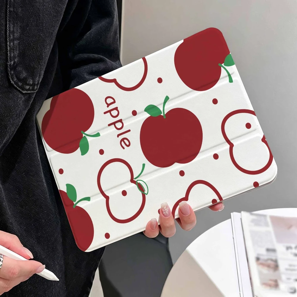 Red Apple For Samsung Galaxy Tab A8 A9 A11 S6 S7 S8 S9 S10 S11 FE Plus Lite With Pen Slot Tablet Case