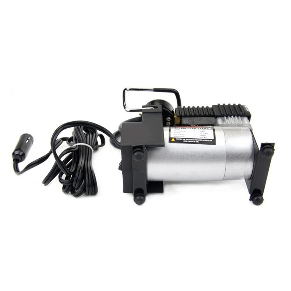 

Mini Portable Dc12V Tire Inflator Air Compressor Car Pump Electric Oil-Free Design Durable Copper Mouth Low Noise For Bike Auto
