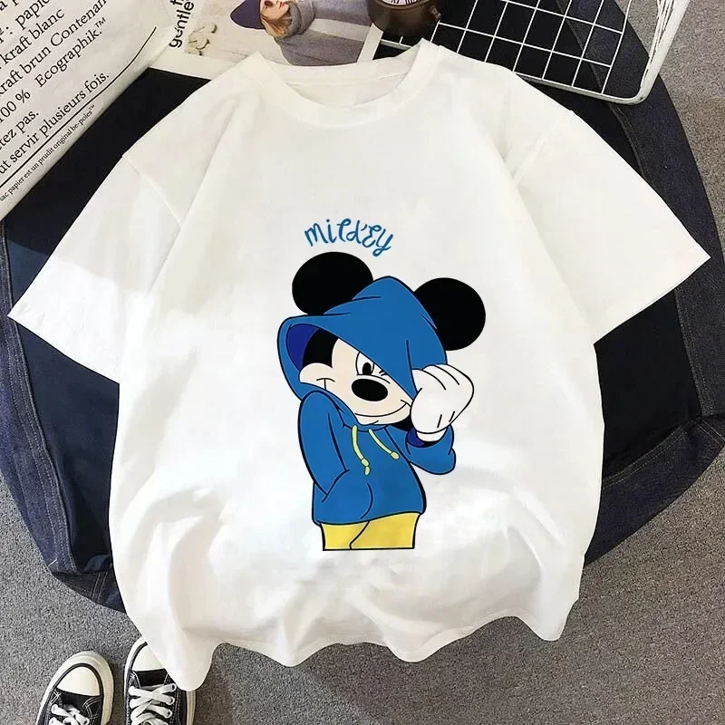 Summer T Shirts Women Mickey Minnie Mouse Clothes T-Shirts Cartoons Kawaii Anime Top for Girl Tees Shirt Girls Clothes