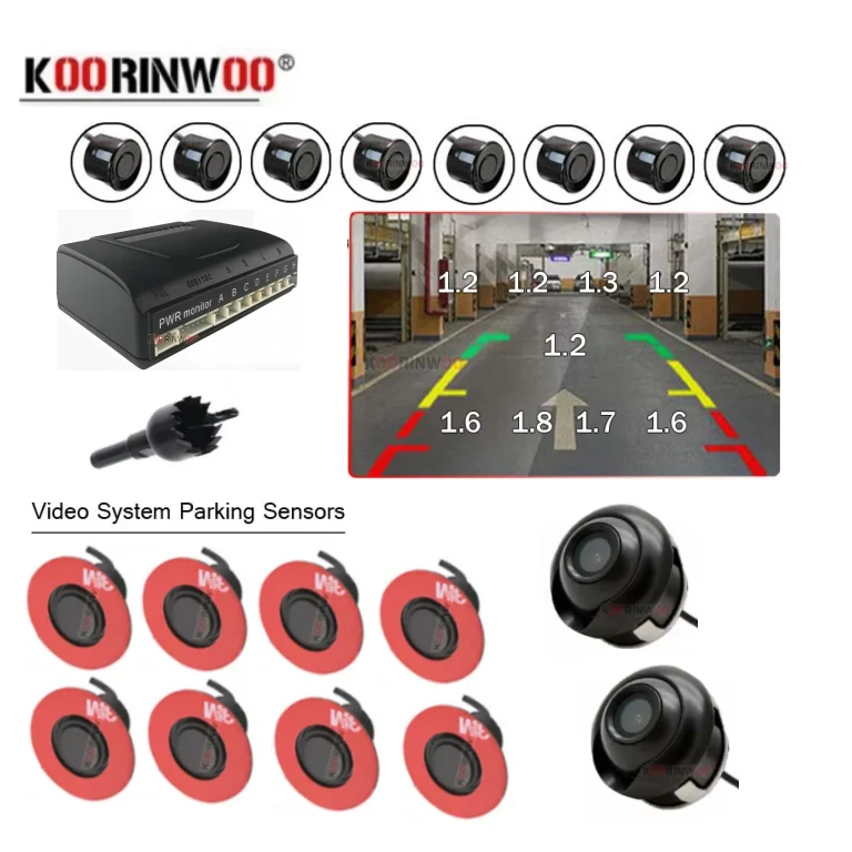 Cars Parking Sensors Smart System Sensors Rear View Camera Front Back Radar Vehicle Parktronic Assistance For Navigation Android