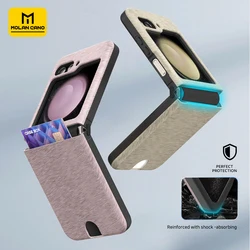Card holder Case for Samsung Galaxy Z Flip 5 5G Hard PC Back Bumper Protective Shockproof Scratch Resistant Cover Wallet Case