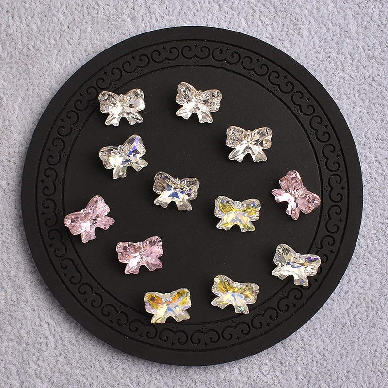 大蝶弓リボンネイルアートラインストーン尖底クリスタルガラス蝶マニキュア DIY アクセサリー