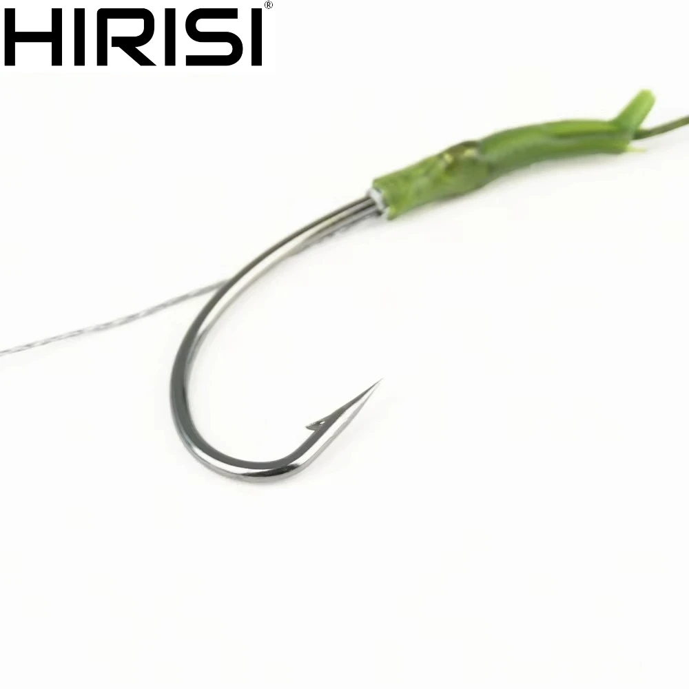 

Hirisi 3pcs Pre-Tied Hair Rigs for Carp Fishing with Coated Line and Barbed Hooks TS108