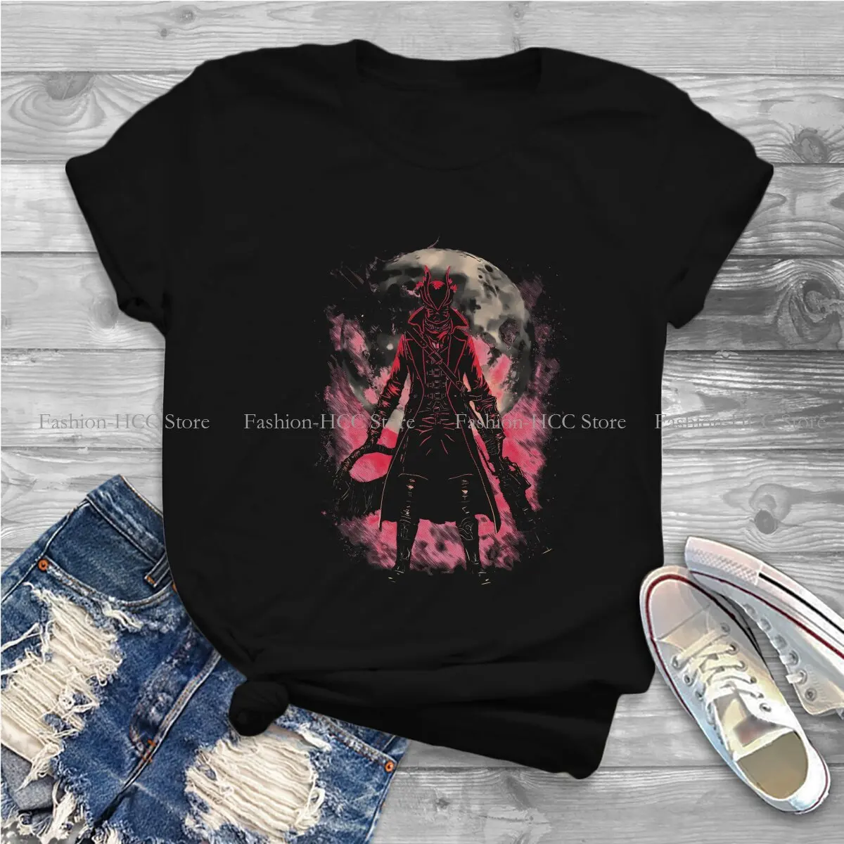 Hunter Harajuku Polyester TShirt Bloodborne Game Printing Tops Casual T Shirt Female Tee