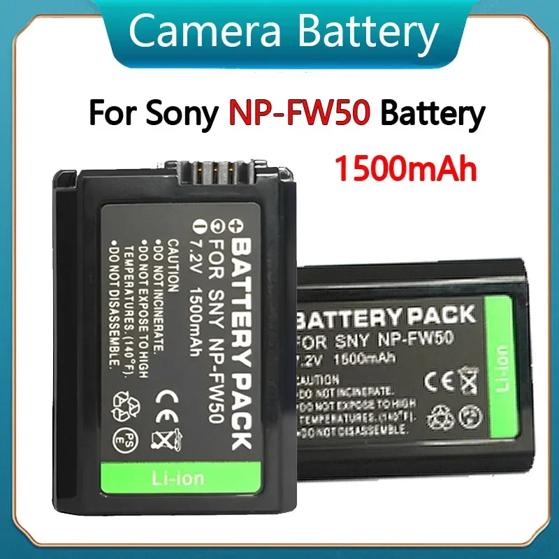 

1500mAh Digital Battery for Sony NP-FW50 Battery ZV-E10 A6500 A6400 A6300 A6000 NEX-5C NEX-3 A7 A7M2 Camera Battery