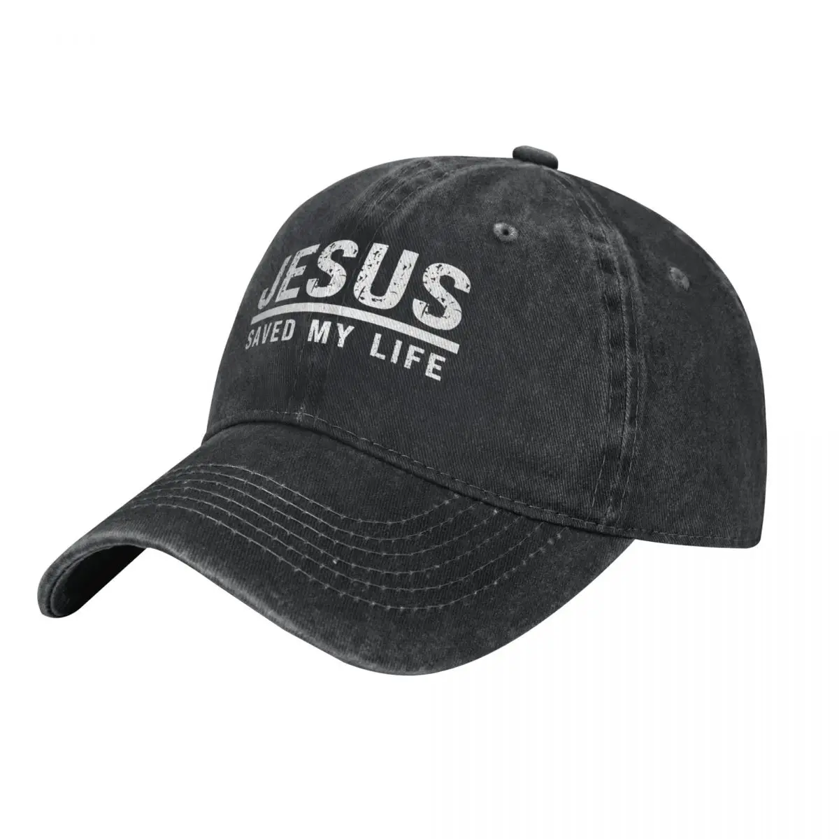 

Jesus Saved My Life Washed Baseball Cap Christian Casual Trucker Hat Summer Men Adult Outdoor Gym Sunscreen Baseball Caps