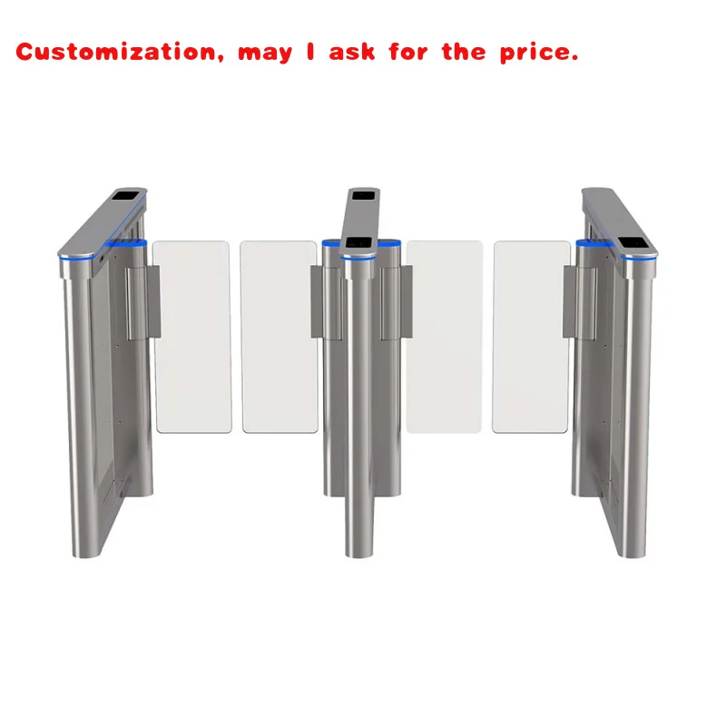 custom.High Security RFID Optical Face Recognition Pedestrian Access Control Swing Turnstile Barrier Speed Gate System Hotel