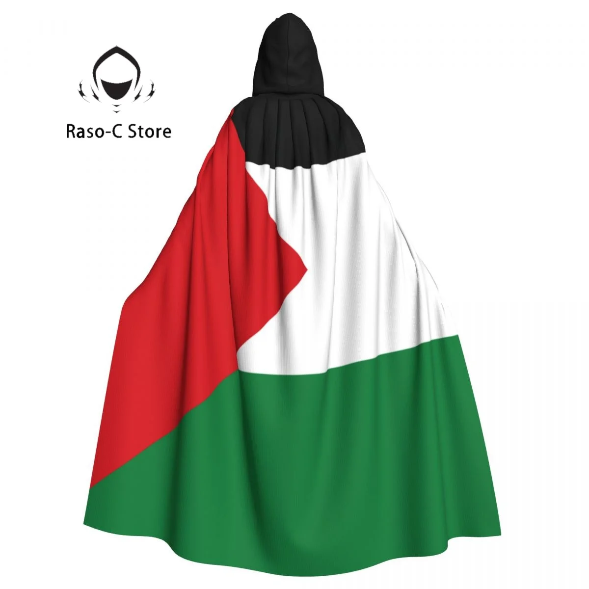 

Unisex Adult Palastaine Flag Cloak with Hood Long Witch Costume Cosplay