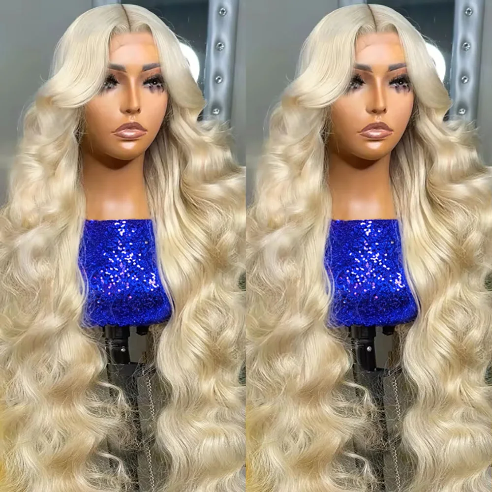 

13x4 HD Transparent 613 Honey Blonde Body Wave Lace Frontal Human Hair Wigs 30 36 Inch Color 13x6 Lace Front Wig For Women