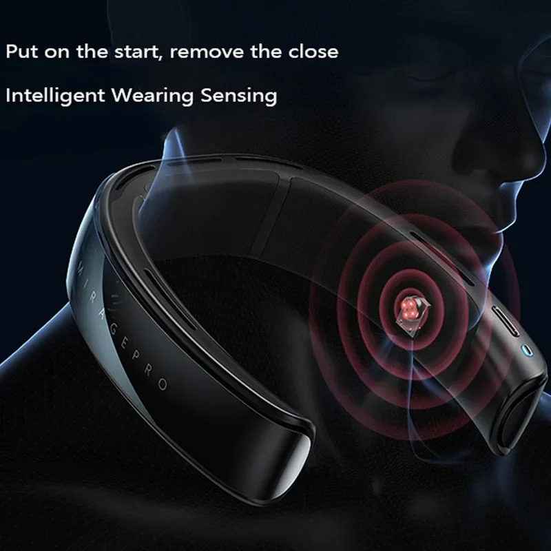 Portable Air Conditioner Neck Fan 5800 mAh Rechargeable Leafless Mini USB Fan For Outdoor Semiconductor Cooling Bladeless Fan