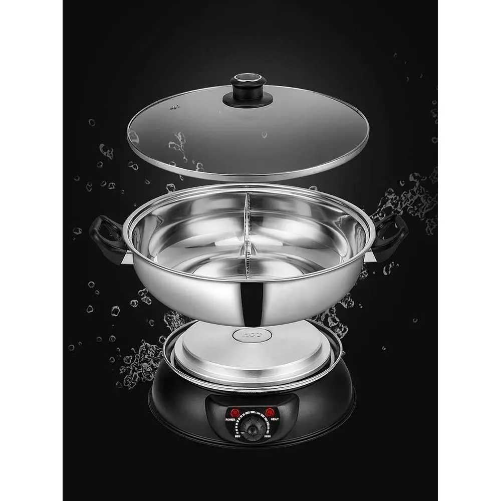 a 5L Electric Dual-Sided Shabhabu & Monan Hot Pot – StainlSteel, Large acity or amily Meals & Hot Pot Parties
