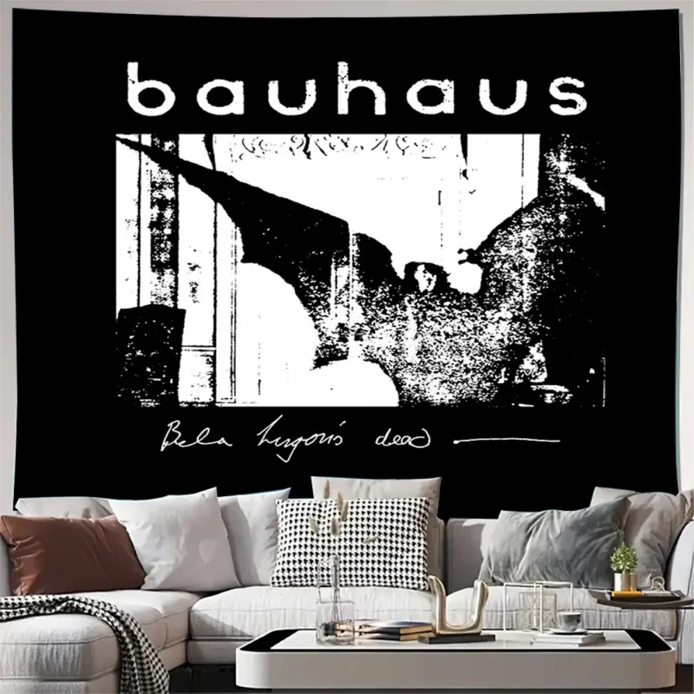 Bauhaus Bela Lugosi's Dead Wandteppich - Punk Wandbehang Gothic Rock Band Raumdekoration für Fans Schlafzimmer Wohnheim Hintergrundstoff
