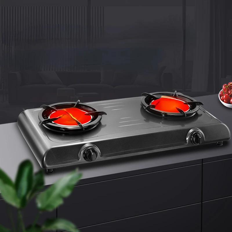 

Gas Stove Double Burner Raging Fire Stove Infrared Gas Stove Desktop Liquefied Gas Natural Gas Old-Fashioned Home Stove