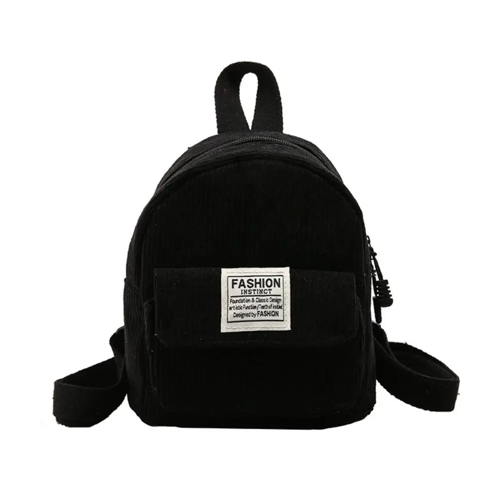 

Portable Phone Bags Corduroy Backpack Handbag Rucksack Mini Shoulder Bags Solid Color Korean Style Women School Bags Travel