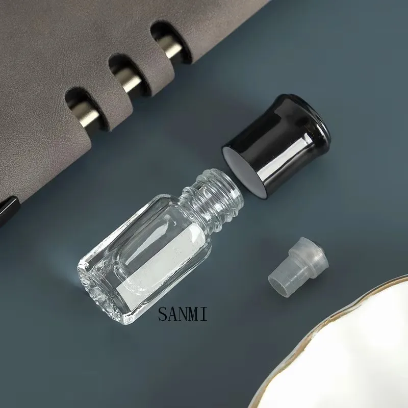 30pcs /lot 3ml 6ml 12ml Roll On Bottle Thick Clear Glass Perfume Bottle Doterra Refillable Empty Roller Essential Oils Vials