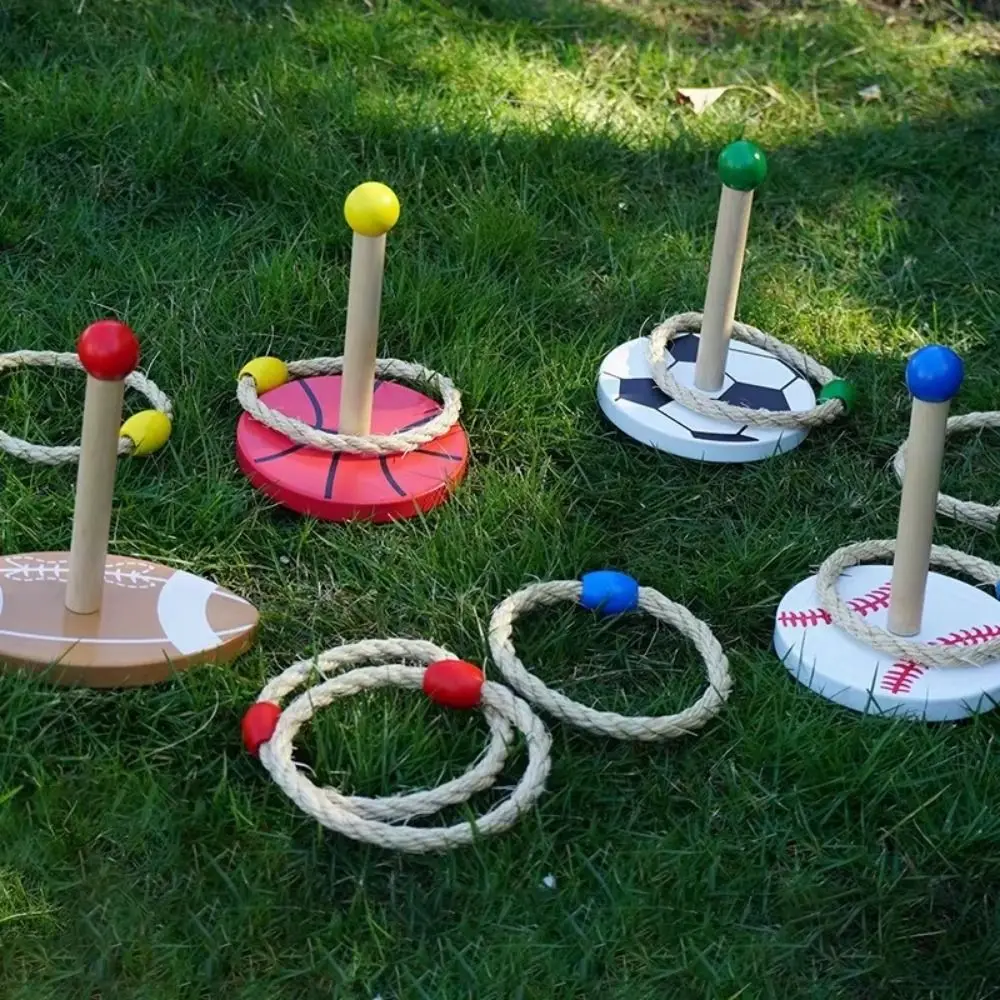 Juego de lanzamiento de anillo de cuerda con temática, juego sensorial, anillo de reunión familiar, juguete de lanzamiento, bolsa de arena de entrenamiento, juego de aro de pelota al aire libre