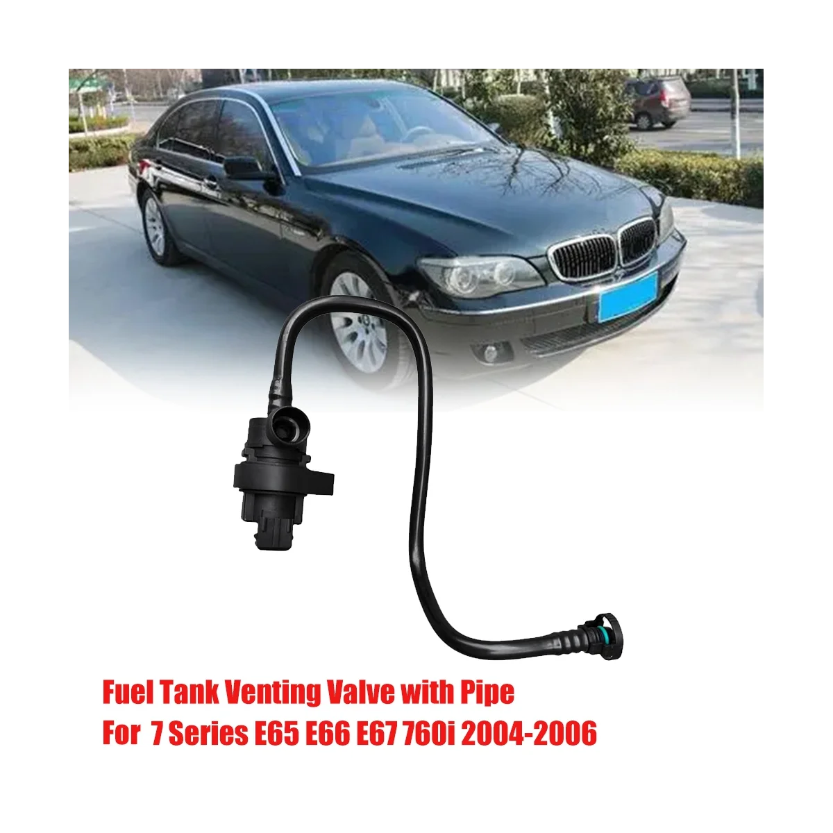 13907515795 Fuel Tank Venting Valve with Pipe for 7 Series E65 E66 E67 760I 2004-2006 Car Exhaust Venting