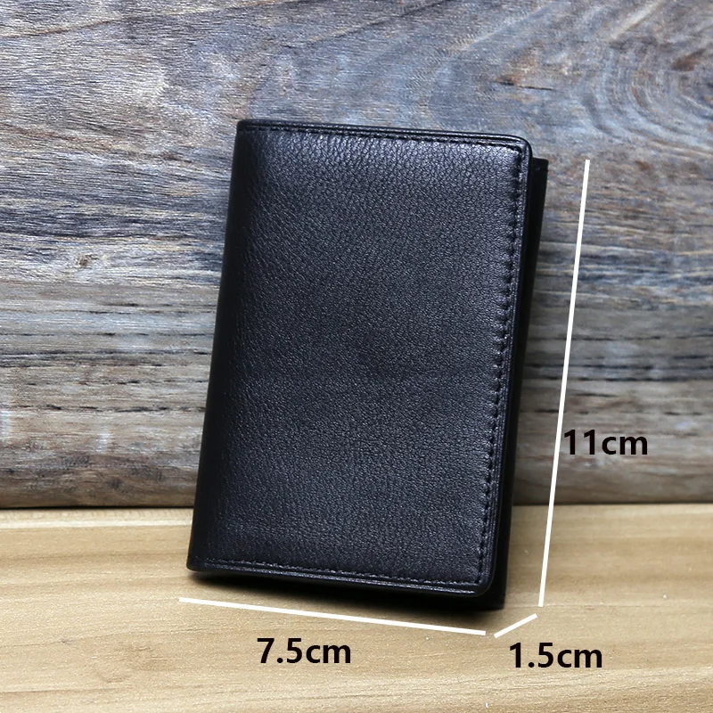 Real Leather Card Holder Purse Mens VIP Credit Cards Wallet Slim Business Nametag ID Cards Keys Earphone Storage Small Bags