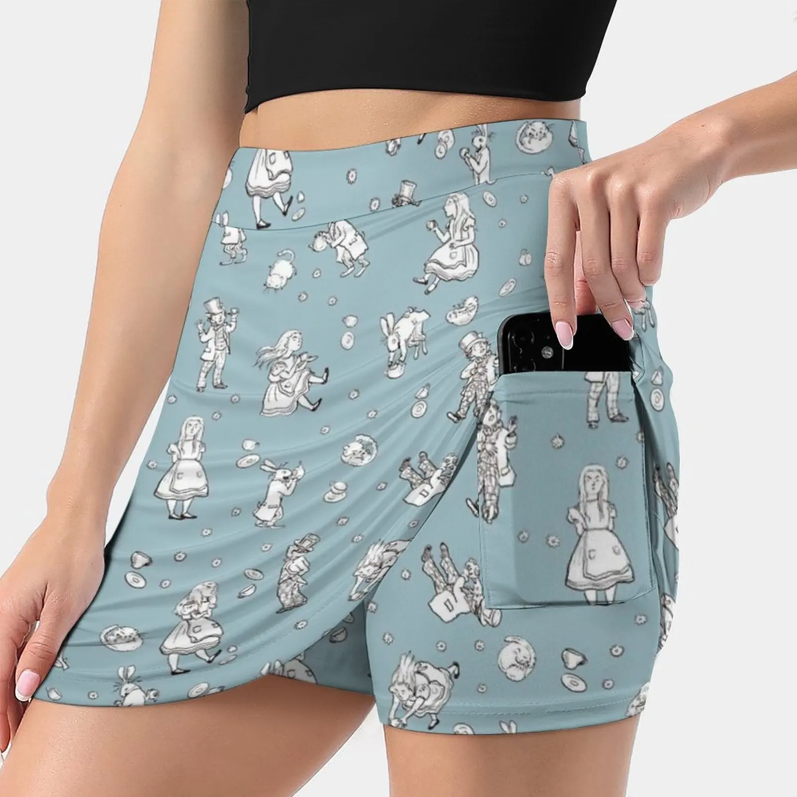 Alice'S Tea Party Skirts Woman Fashion 2022 Pant Skirt Mini Skirts Office Short Skirt Tea Party Mad Hatter Alice In Alice Blue