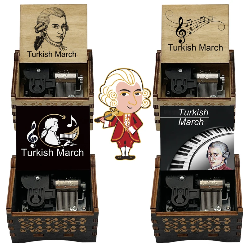 موزارت تركيا مارس صندوق تشغيل الموسيقى الخشبي الكلاسيكي الله تركيا البيانو ميلودي يختتم حركة لطيف هدية للأصدقاء الأسرة عيد ميلاد #1