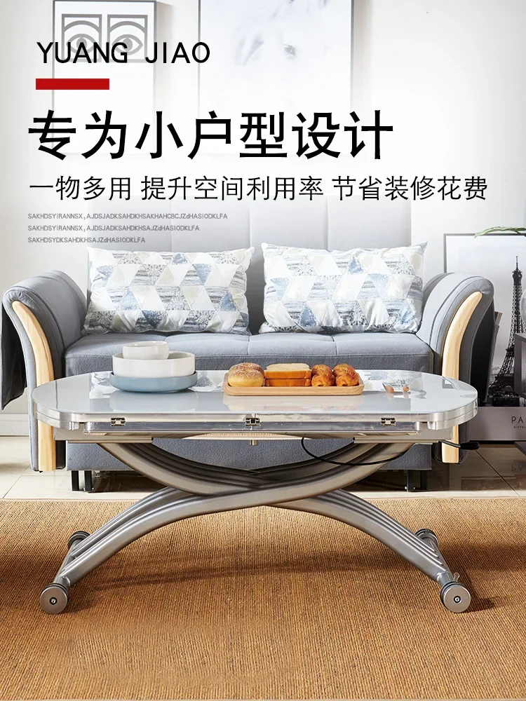 Tea table, dining table, integrated living room, household use with electromagnetic stove, versatile lifting and lowering