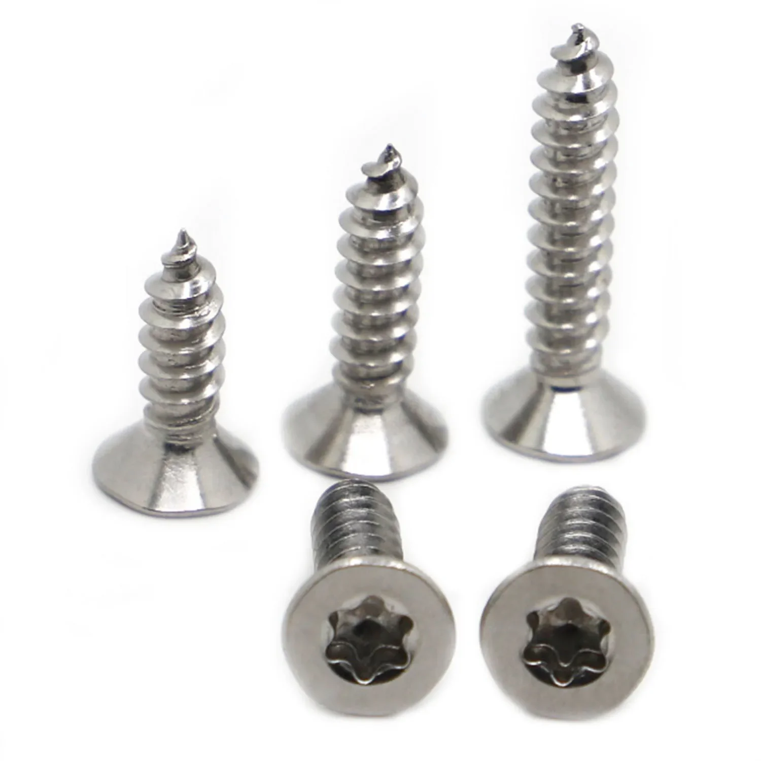 

M2 M2.3 M2.6 M3 M4 M5 M6 304 Stainless Steel Six Lobe Torx Countersunk Flat Head Security Self-tapping Wood Screw GB2670.2