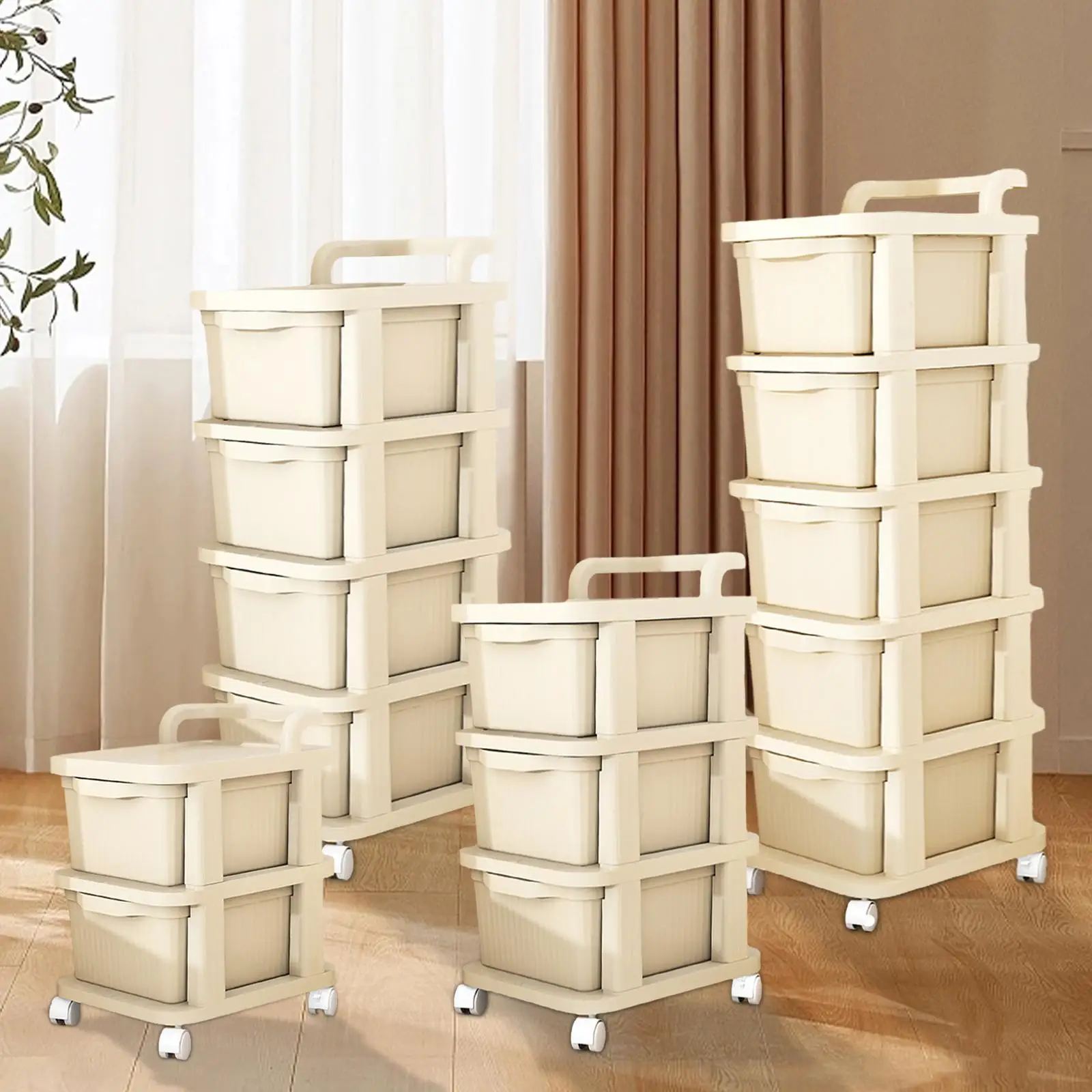 Drawer Storage Cart Rolling Cart with 360° Rotating Wheels Classification Home Organization for Craft Room Bathroom Office